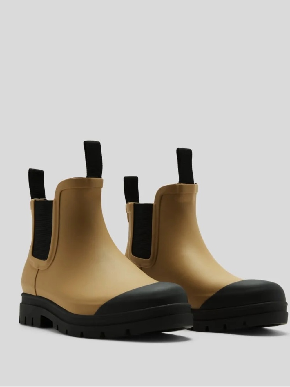 Everlane Womens The Rain Boot Chelsea Tan with Black Trim Size 11